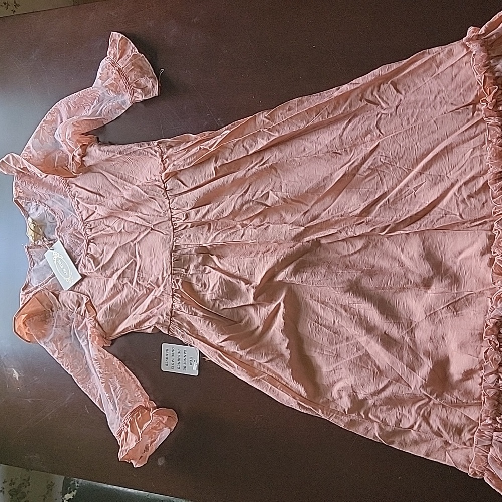 NWT joyfolie Lace Accent Glennon Maxi Dress girl pink Size 14